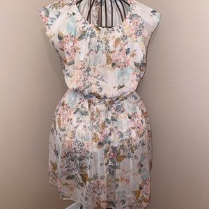 LAUREN CONRAD Floral Beige Gold Baby Doll Dress